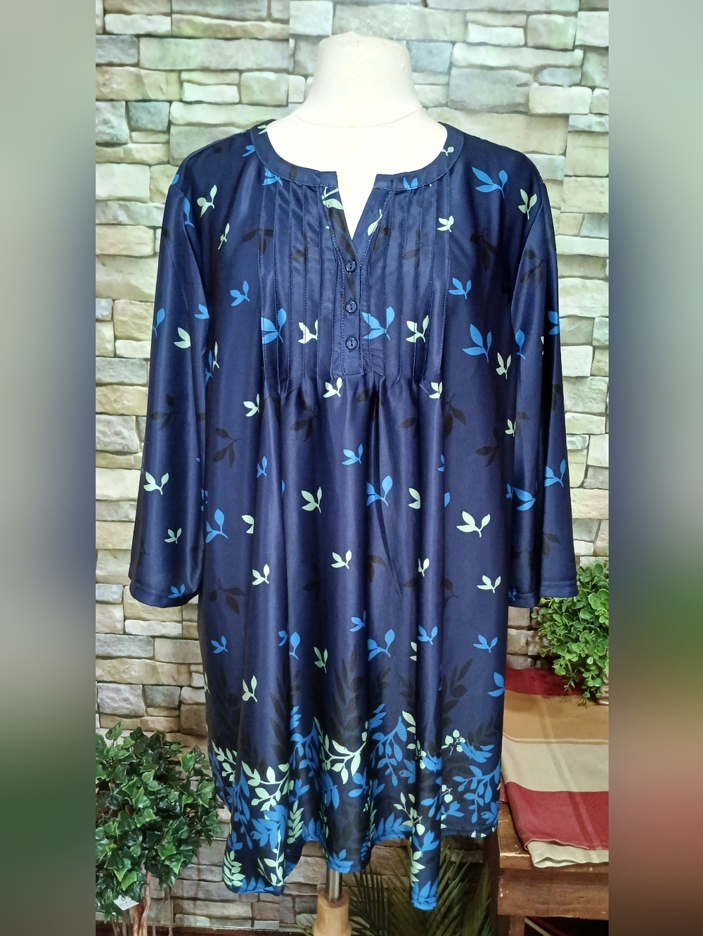 Anthony Richards 3X Floral Tunic Top Cottagecore